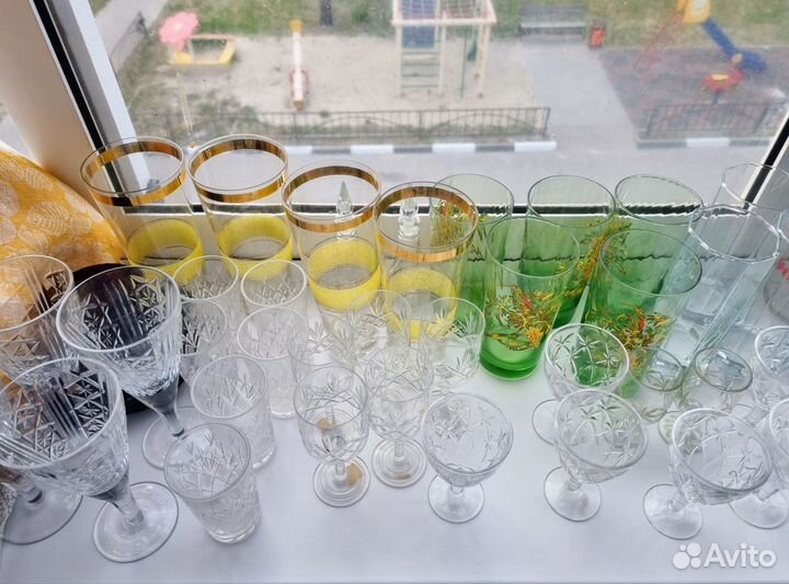 Хрустальные бокалы, рюмки и стаканы из стекла СССР