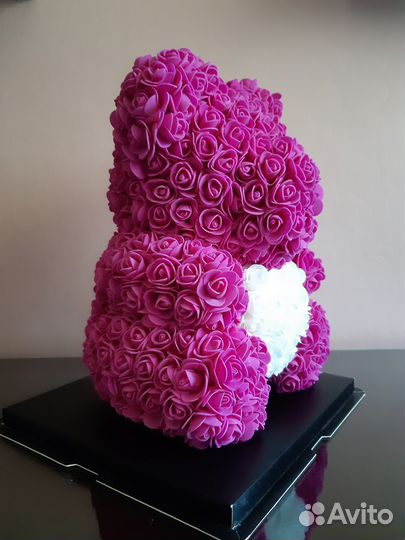 Мишка из роз. Коробка в подарок