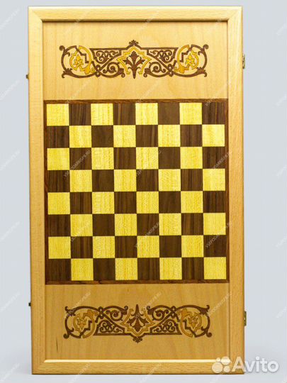 Нарды резные из натурального дерева «Россия» 2в1