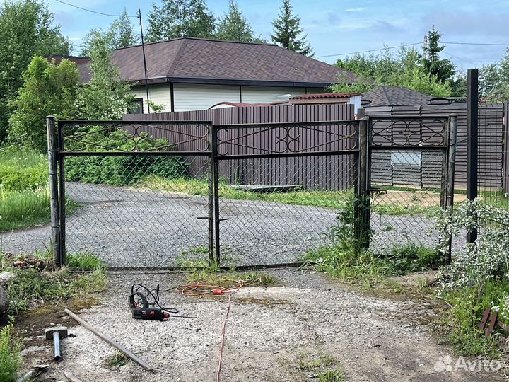 Ворота распашные с калиткой