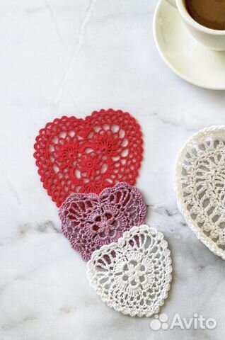 Вязаные сердечки