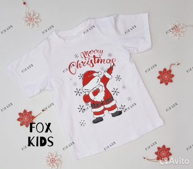 Футболка новогодняя 98 104 110 116 122
