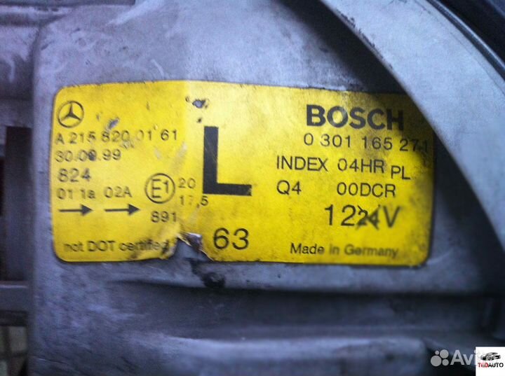 Фара левая, Mercedes CL W215 2000