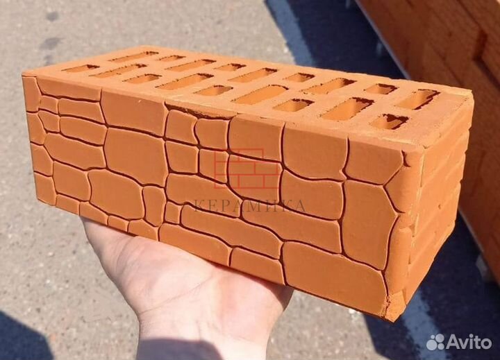 Кирпич лицевой Арск красный крокодил 1.4нф
