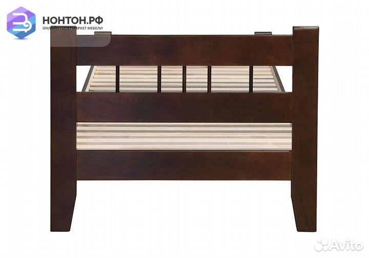 Кровать Массив-2Н с маленькой спинкой орех