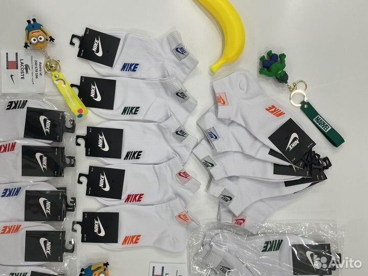 Носки nike короткие белые 10 пар 37-41