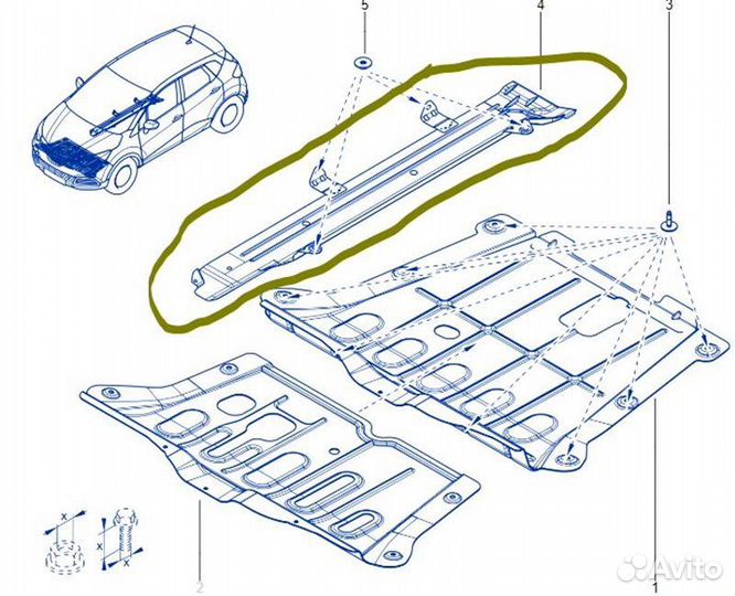 Защита днища Renault Kaptur RBA F4RE410C236763