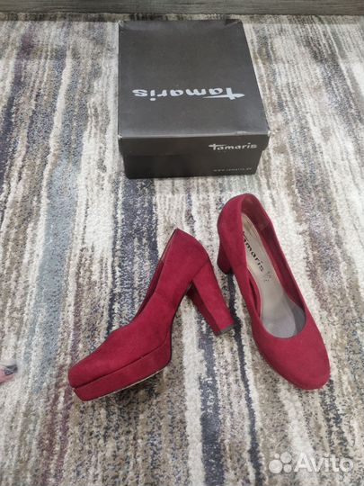 Туфли малиновые замша