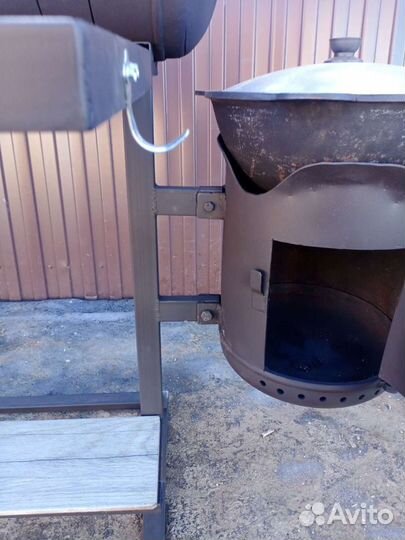 Мангал с печкой под казан