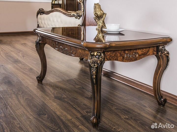 Столик прямоугольный Джоконда корень дуба глянец