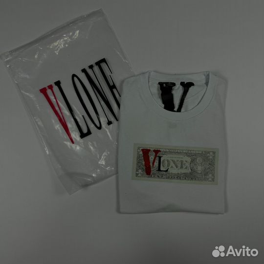 Футболка белая Vlone dollar