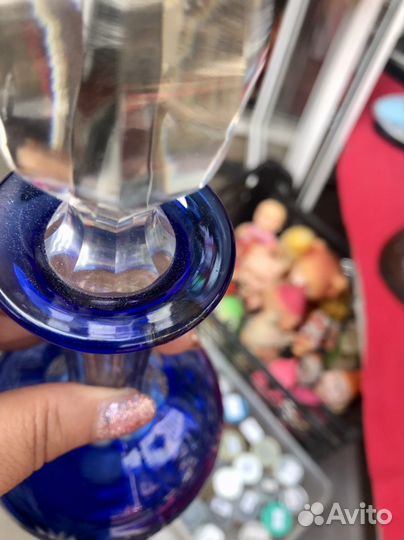 Графин хрустальный синий СССР