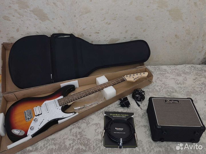 Электрогитара aria pro 2+ комбоусилитель+чехол