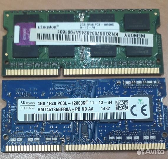 Оперативная память для ноутбука ddr3, 1333, 4 Гб