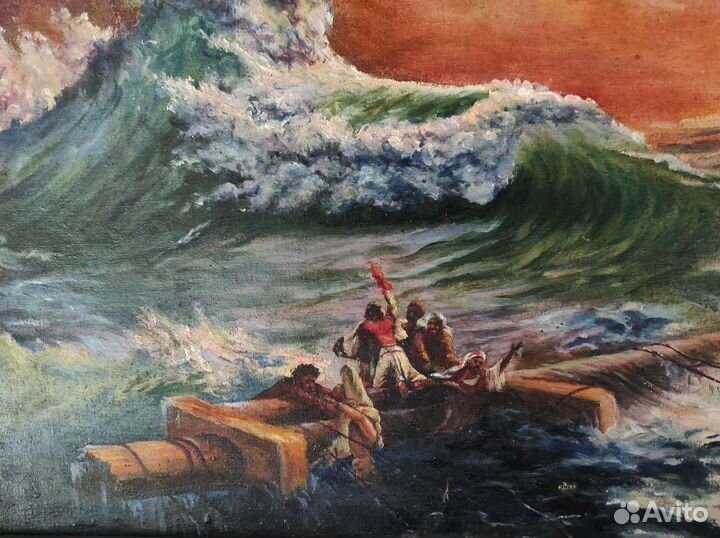Картина Девятый вал,эпоха ссср.масло