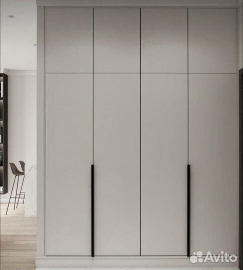 Встраиваемые шкафы с гладкими фасадами на заказ