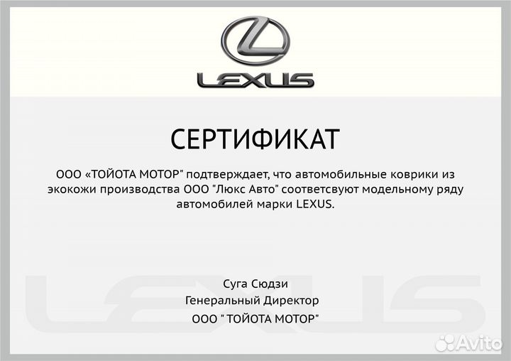 3D Коврики Lexus ES из Экокожи