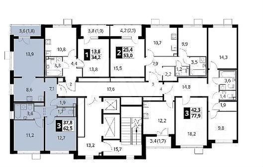 3-к. квартира, 62,5 м², 18/25 эт.