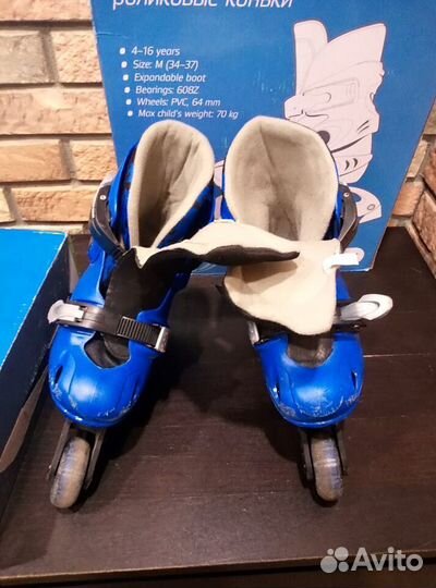 Детские ролики размер 34-37 и шлем защита