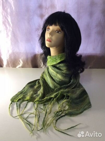 Шикарный шарф, ручное валяние, чистая шерсть