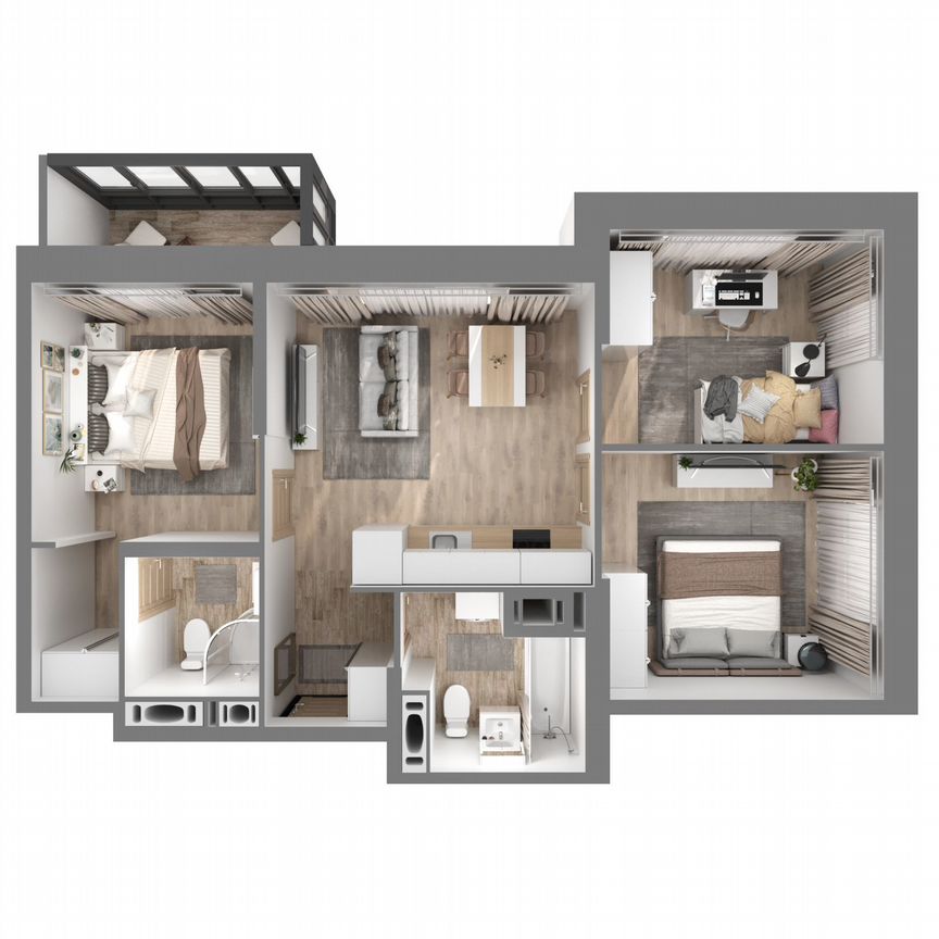 3-к. квартира, 64,7 м², 15/23 эт.