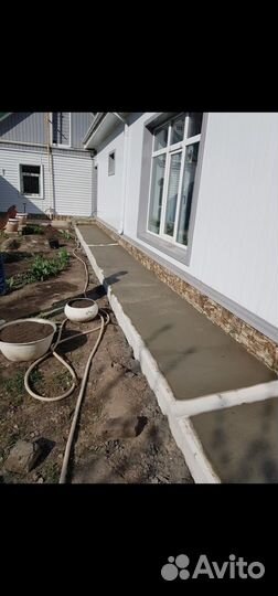 Бетонные работы отмостка фундамент