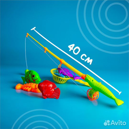 Рыбалка на магнитиках «Морская»: 1 удочка, 8 рыбок