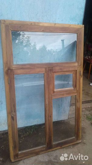 Рама окно со стеклом дерево бу