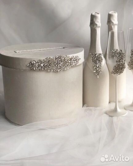 Свадебный набор Бокалы Очаг Бутылки