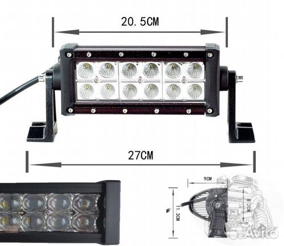 Фара диодная CH028 36W 5D 270*113*90 мм