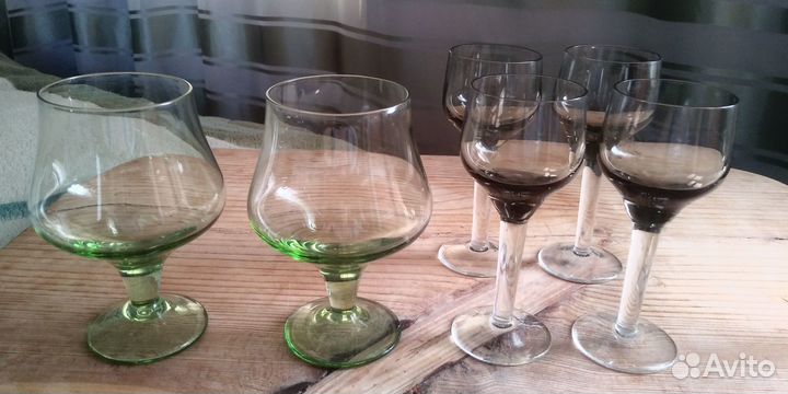 Рюмки из цветного стекла СССР