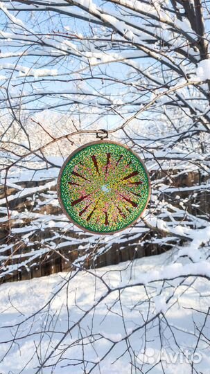 Панно, картина, вышивка гладью, ручная работа