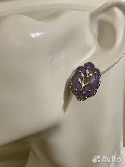 Серьги -пусеты (эмаль)