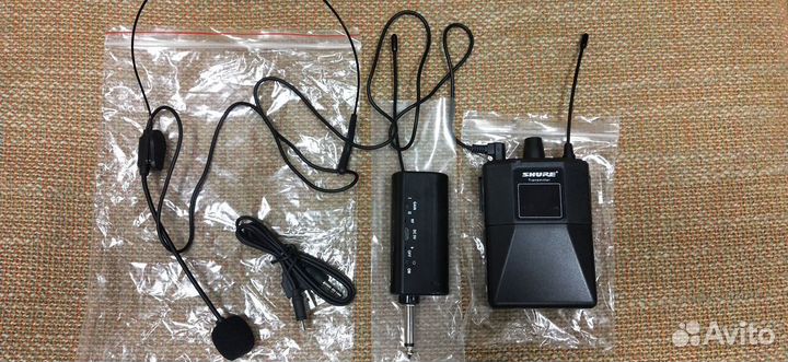 Головной радио микрофон shure-UHF