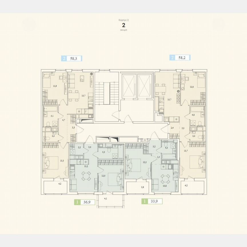 1-к. квартира, 36,9 м², 4/11 эт.