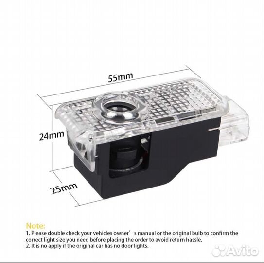 Лазерная проекция логотипа для audi a3, a6, q7