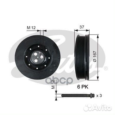 Шкив коленвала 7845-20065 TVD1060A Gates