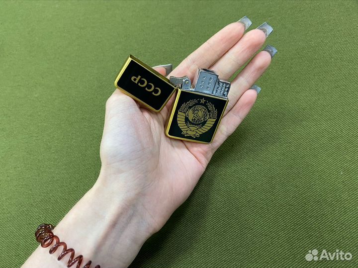 Зажигалка газовая турбо СССР Золотая