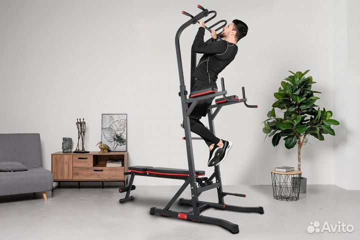 Турник пресс брусья со скамьей Power Tower 150P