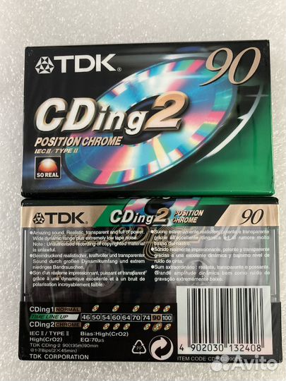 2 Аудиокассеты новые Cr type II Хром 90 мин
