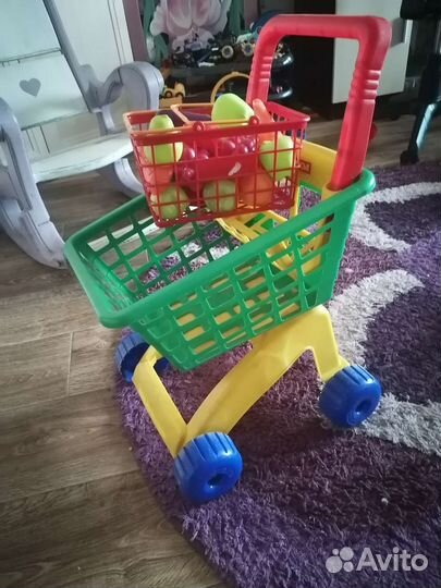 Тележка+корзина с фруктами