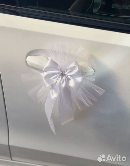 Свадебные украшения на машину, Банты 2 шт