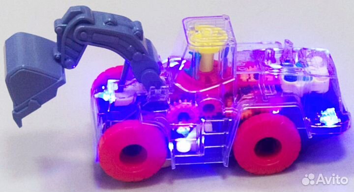 Прозрачный трактор с шестеренками и свет,музыка