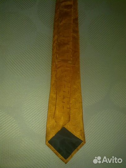 Галстук мужской желтый Hand Made в упаковке