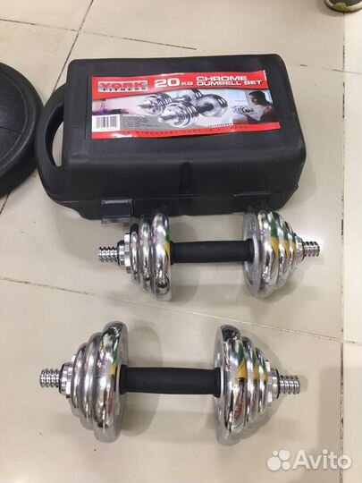 100 original Гантели york 20 кг в кейсе