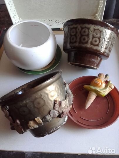 Керамические горшки для цветов бу