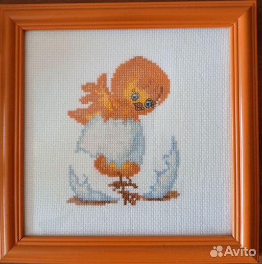 Картина вышитая крестиком к рождению ребенка