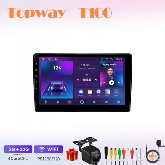 Магнитола Topway T100 (TS7/T7S) 10 дюймов универса