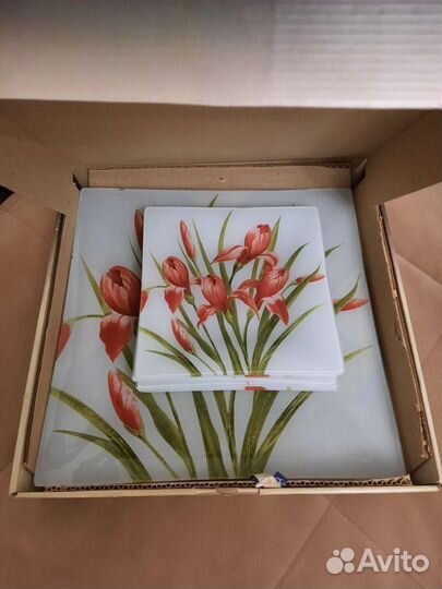 Посуда набор тарелки + тарелка для подачи новое