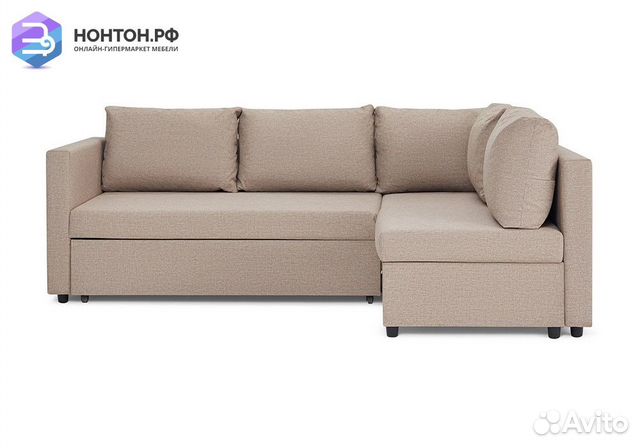 Диван угловой дельфин Мансберг лайт бежевый